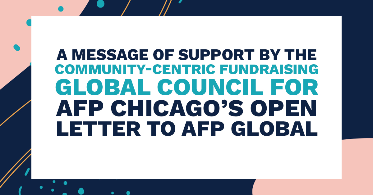 A message of support by the CommunityCentric Fundraising Global