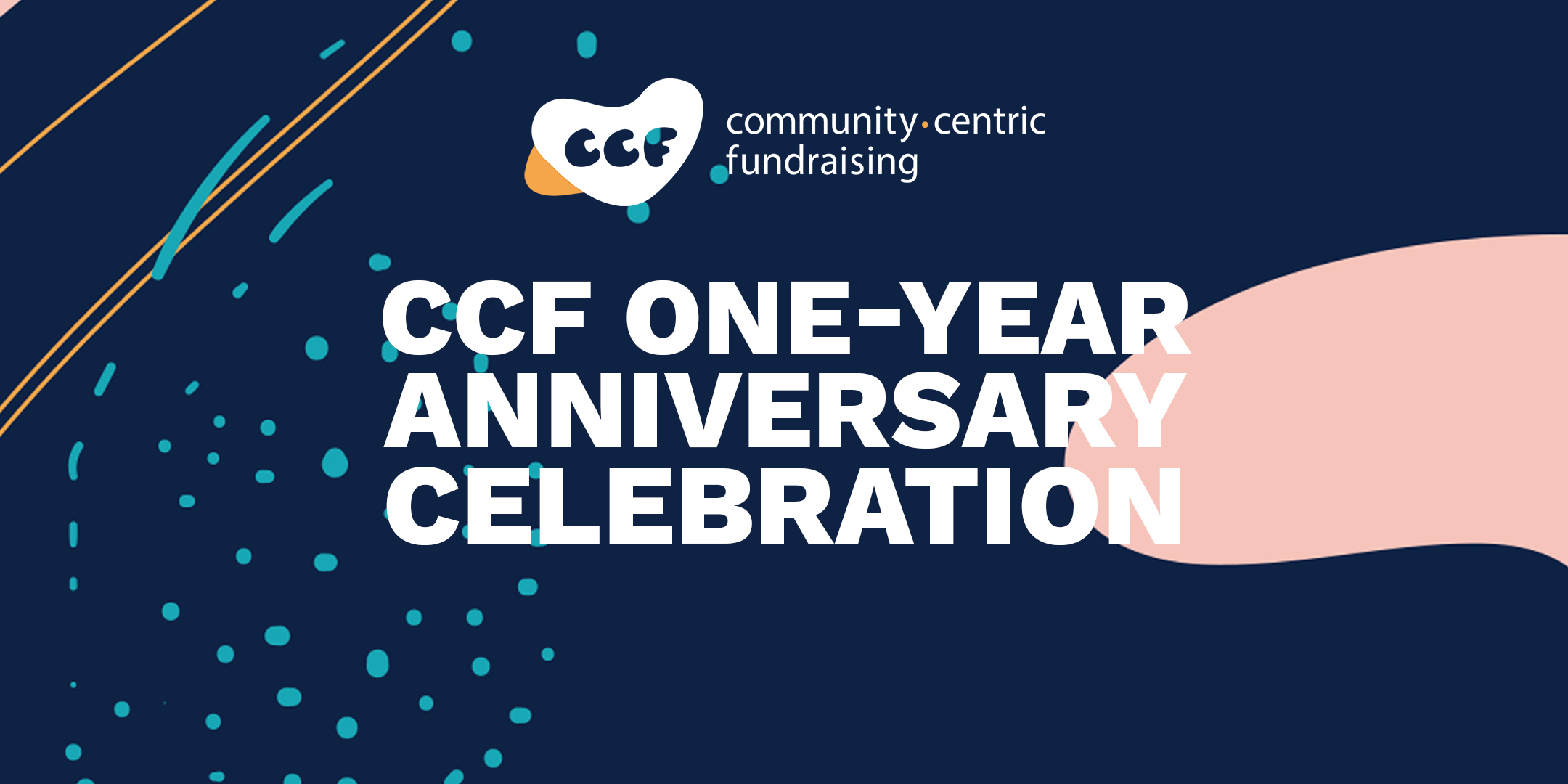 Banner says CCF One-Year Anniversary Celebration