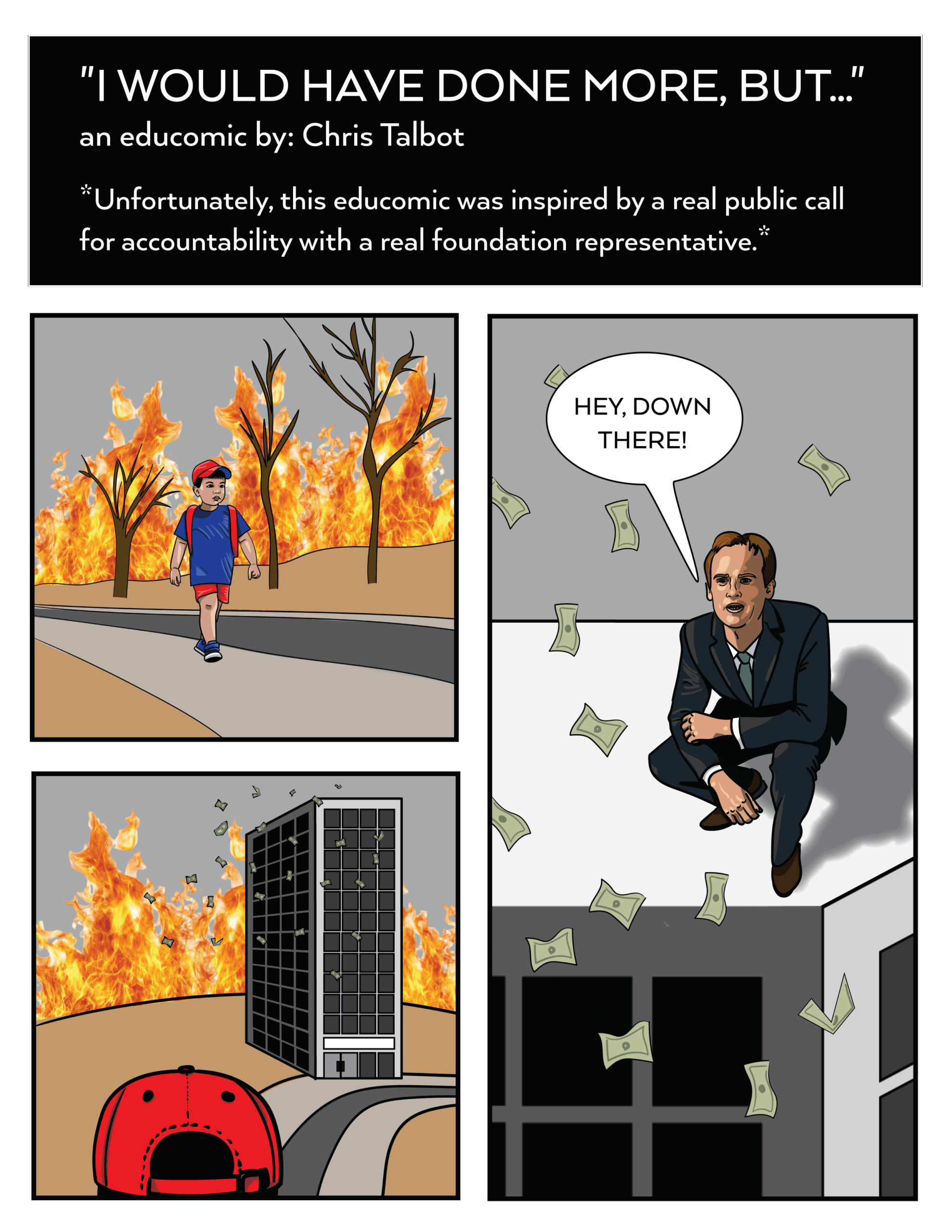 The first three cells of the educomic "I would have done more, but..." See the text version linked at the top