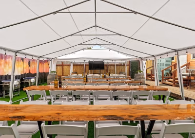 An outside classroom area