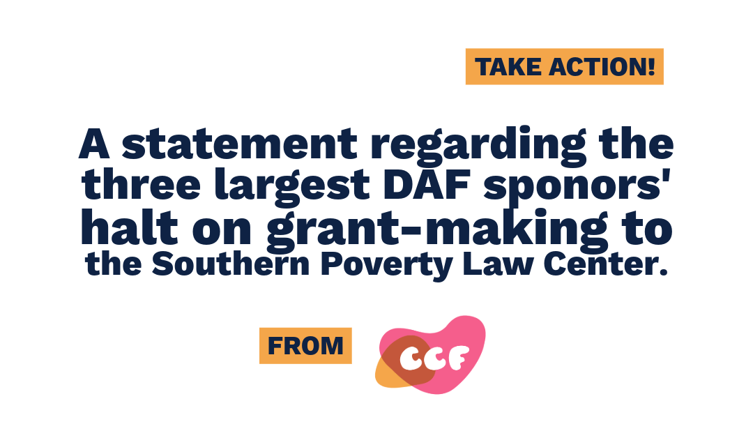 A statement regarding the three largest DAF sponors' halt on grant-making to the Southern Poverty Law Center