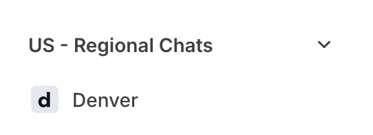 Screenshot of the regional chat, which shows an active Denver channel.